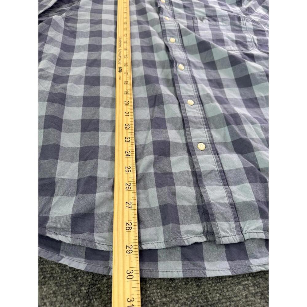 Roebuck & Co Shirt Mens XL Blue Plaid Long Sleeve Button Down Collared Pocket - Picture 6 of 6